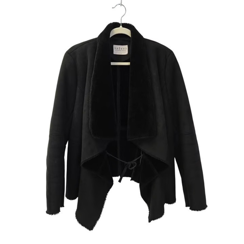 Velvet by Graham & Spencer Faux Suede Drape Coat Small